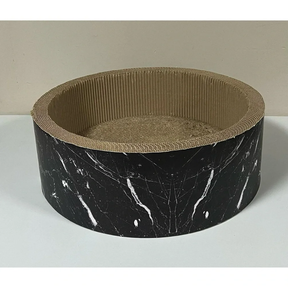 Marble Round Pet Cats Cat Scratcher Scratching Board Post Toy Furniture Bed 🖤